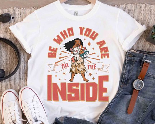 Vintage Moana Princess Be Who You Are On The Inside T-shirt, Disney Moana 2 Movie Pua Hei Hei Tee, Disneyland Family Vacation 2024 Trip
