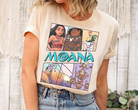 Vintage Disney Moana Shirt, Moana Princess Hei Hei And Pua Floral T-shirt, Comfort Colors Disneyland Tee, Magic Kingdom, Disney Family Trip
