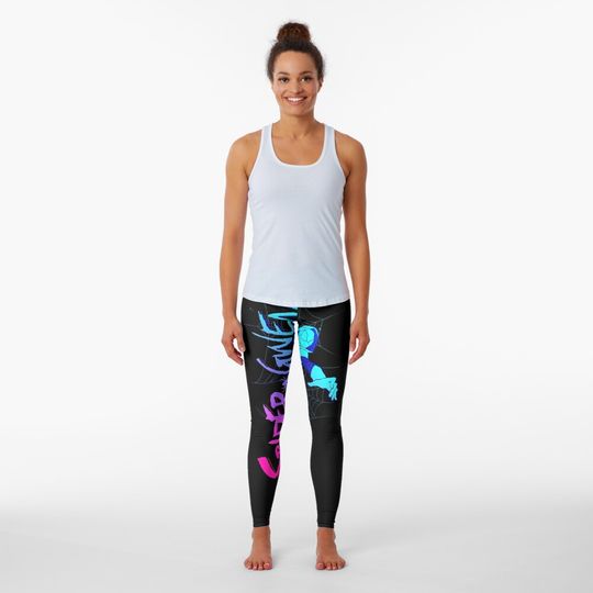 Spider-Gwen Neon Gradient Web Graphic T-Shirt T-Shirt Leggings
