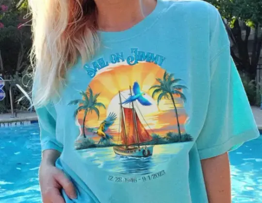 In Memory Of Jimmy Buffett 1946 2023 Gift For Fan Blue Trending Street Fashion