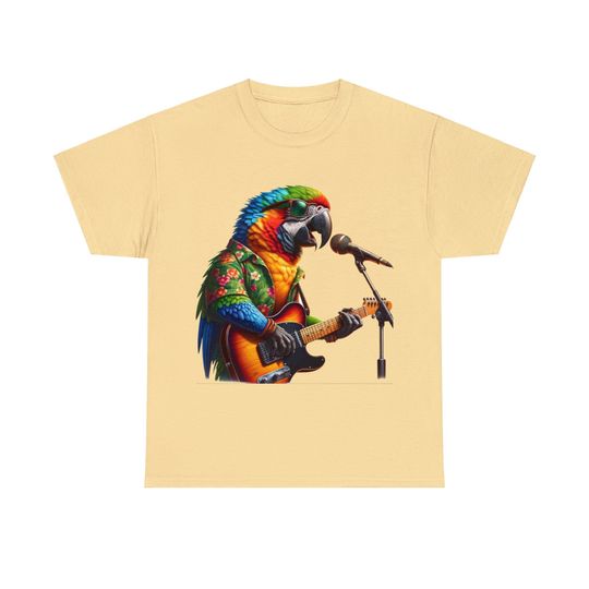 Parrot heads! Jimmy Buffet fans! Perfect PARROT rockin guitarist graphic tee to bring Margaritaville to life!