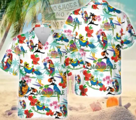 Jimmy Buffett Parrot Hawaiian Shirt, Sail On Jimmy Buffett Summer Tropical Trending Street Fashion