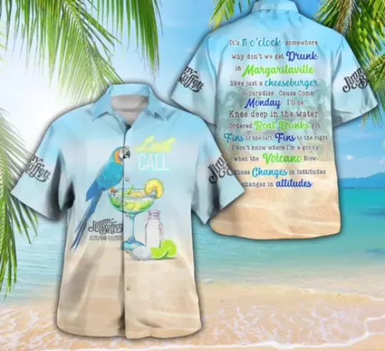 Jimmy Buffett Hawaiian Shirt Parrot Margarita Unisex Gift For Fans Trending Street Fashion