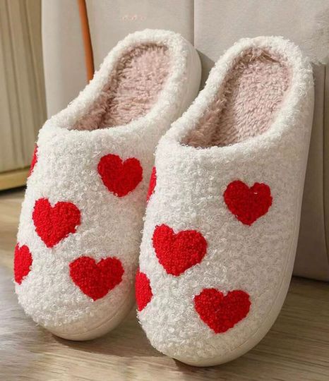 Patterned Fuzzy Slippers, appy face slippers Retro Soft Plush Warm Slippers, Cozy Indoor Outdoor Slippers