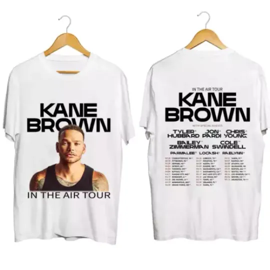 Kane Brown In The Air Tour 2024 Shirt, Kane Brown Fan Shirt White tee, Summer 2024 Concert Shirt, Gift For Fan