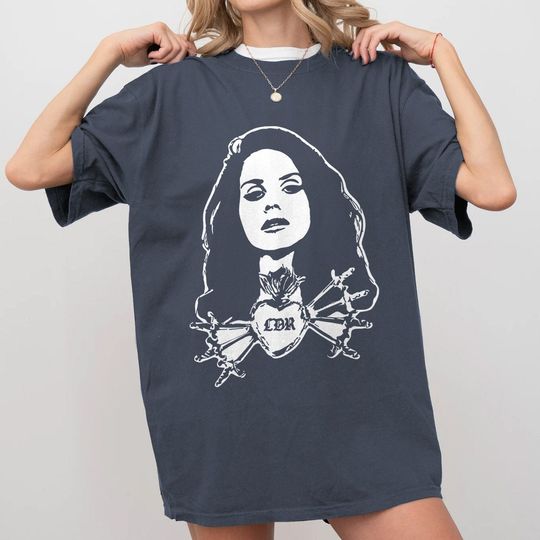 Lana Del Rey Heart T-Shirt, Coquette Vintage Relaxed Unisex Tee