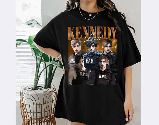 Leon S. Kennedy Bootleg Shirt, Leon Kennedy Vintage T-Shirt, Leon Kennedy Graphic Unisex T-shirt, RetroLeon Kennedy Fans Homage T-Shirt