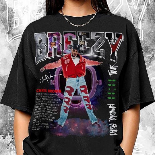 Chris Brown Breezy Vintage 90S Shirt, Bootleg Music Art 1111 Album Tour 2024 Concert Tickets Y2k Graphic Tee For Fan
