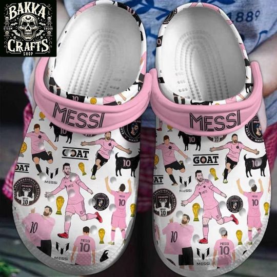Messi Themed Clogs Birthday Gift to Him, Breathable Beach Hole Slippers, Footwear
