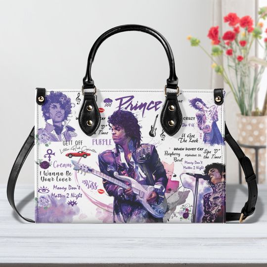 Prince Leather Bag,Prince Purple Women Bags And Purses,Prince Lovers Handbag, Leather Bag,Prince Woman Handbag,Vintage Bags