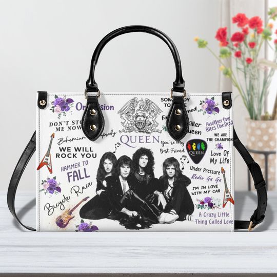 Queen Women Leather Handbag, Travel handbag, Gift for fan, Handmade Bag, Vintage Bags, Woman Shoulder Bag, Top Handbag