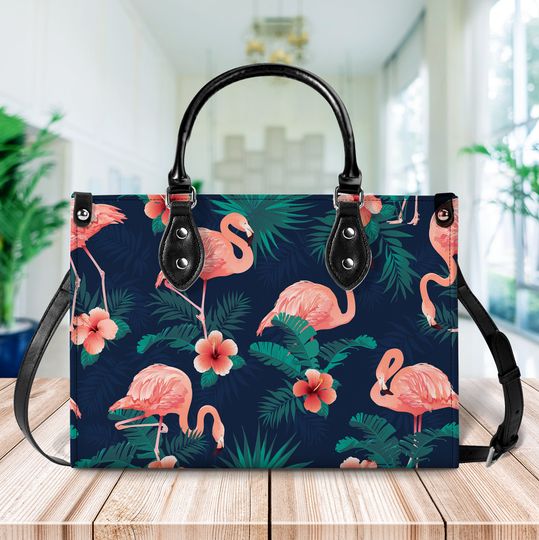 Flamingo Shoulder Handbag, Flamingo gift,Leather handbag,Leather purse,Women handbag, Leather shoulder bag, Pink Flamingo Woman Shoulder Bag