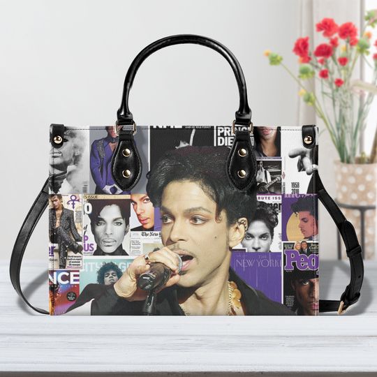Prince Women Leather Handbag, Travel handbag, Gift for fan, Handmade Bag, Vintage Bags, Woman Shoulder Bag, Top Handbag