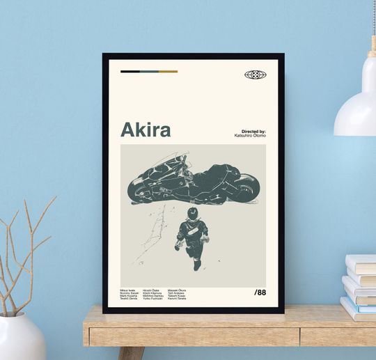 Akira Movie Poster, Otomo Katsuhiro, Minimalist Art, Midcentury Art, Retro Modern Poster, Vintage Poster, Retro Poster, Dad Gifts