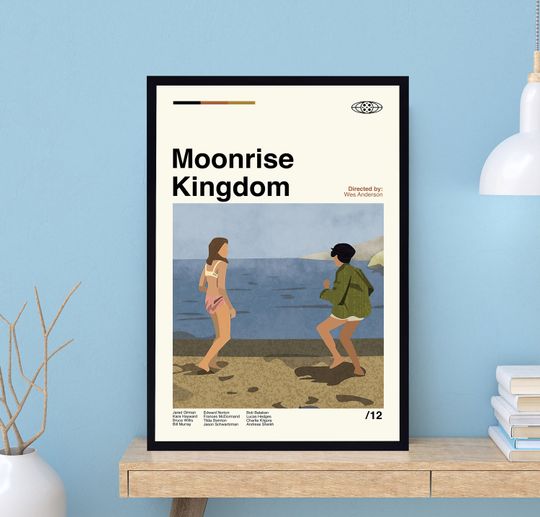Moonrise Kingdom Poster, Wes Anderson, Retro Movie Poster, Minimalist Art, Vintage Poster, Modern Art, Wall Decor, Home Decor