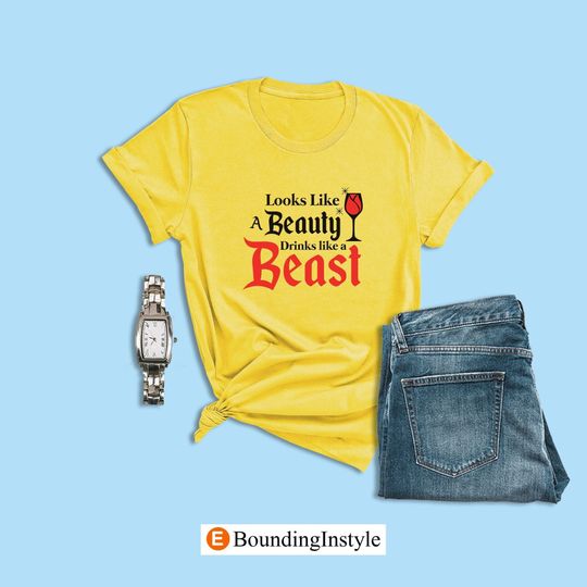 Disney Beauty and the Beast Shirt, Drinks Like a Beast, Drink Around the World Shirt