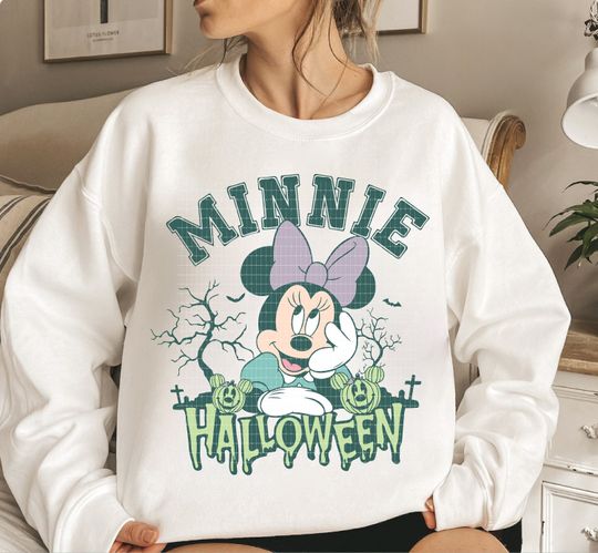 Disney Minnie Mouse Halloween Sweatshirt, Mouse Halloween Sweatshirt, Spooky Season
