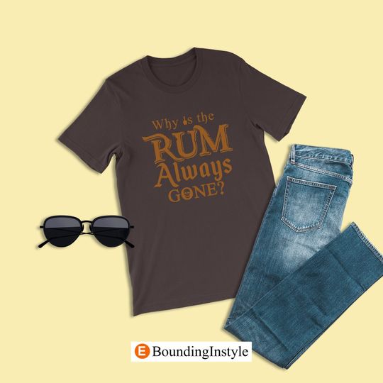 Pirate of the Caribbean Shirt, Why is the Rum Always Gone Shirt, Food and Wine Disney Shirt, Shirt, Disney Clothing, Summer Casual Cotton Couple Matching Shirt, Short Sleeve Shirt for Men, Women and Kids