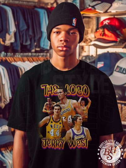 Jerry West Shirt for Men Women Vintage Basketball Shirt Bootleg T-Shirt, Classic 90s Graphic Tee ,Gift for Los Angeles Basketball Fan