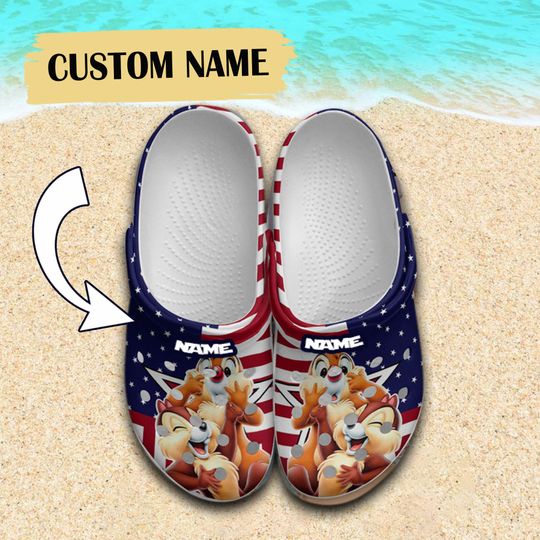 Custom Chip n Dale 4th Of July 4th Of July Clogs, American Patriot Clogs, Funny Clogs, Gift for Kids, Gift for Her