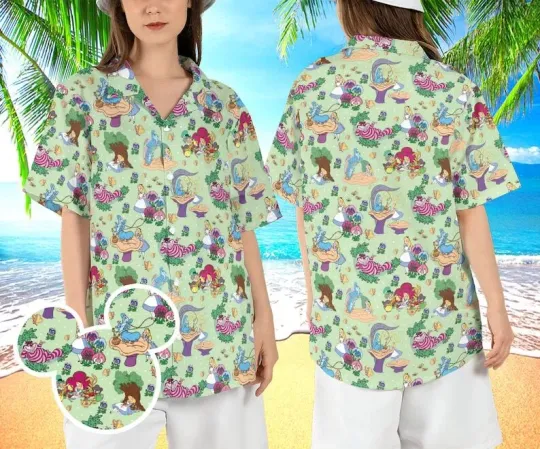 Alice in Wonderland 3D HAWAII SHIRT, Mother Day Gift All Over Print, Disneyland Summer Trip, Disneyland Vacation, Funny Hawaiian Shirt