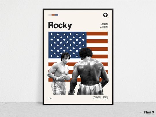 ROCKY - Retro Movie Print | Modern Vintage | Mid Century Modern | Minimalist | Movie Art | Movie Poster