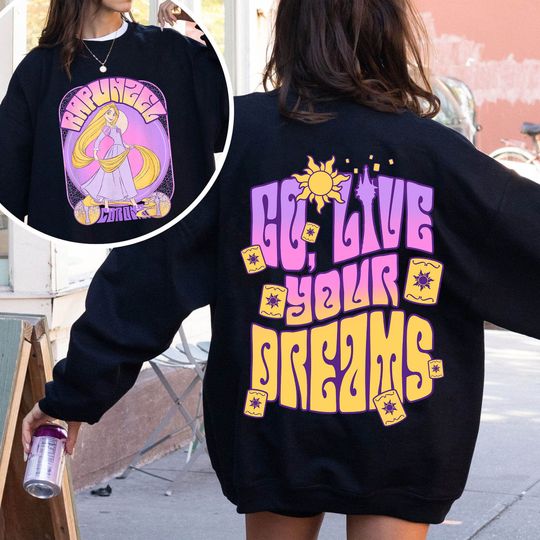 Two Sided Rapunzel Princess Go Live Your Dreams Comfort Colors Shirt, Vintage 70s  Tangled Tee, 2024 Girl Trip, Magic Kingdom