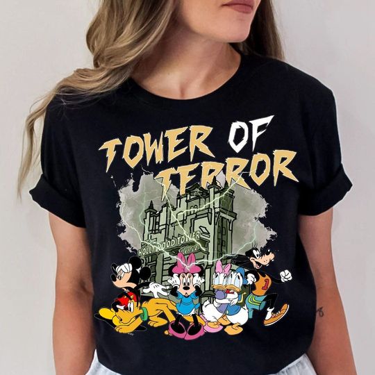 Vintage Disney Tower Of Terror Shirt, Disney Halloween Tee, Mickey And Friends Tee