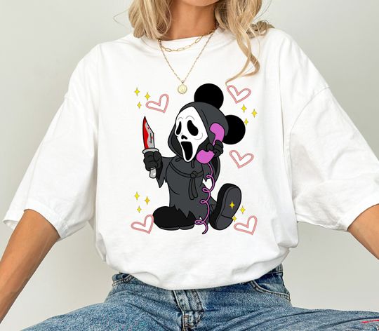 Disney Mickey Scream No You Hang Up Halloween Shirt, Scream Ghostface No You Hang Up Shirt