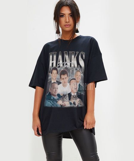 TOM HANKS Shirt, Tom Hanks Homage T-Shirt, Thomas Jeffrey Hanks American Actor Vintage Retro 90s Bootleg Merch, Funny Tom Hanks Fans Gift