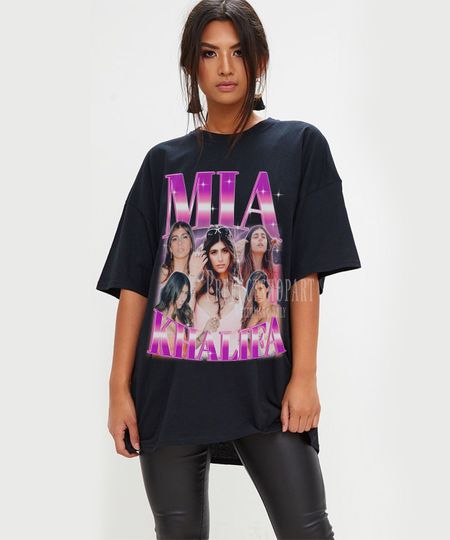 MIA KHALIFA Retro T-shirt - Mia Khalifa Tee, Mia Khalifa Long Sleeve Shirt, Mia Khalifa Homage Tees, Mia Khalifa Fans Gifts