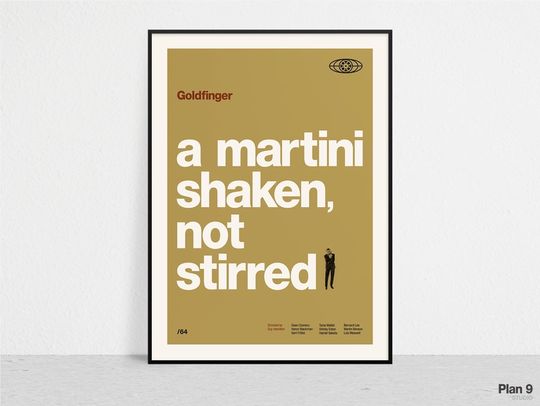 GOLDFINGER - James Bond - Movie Quote | Retro Movie Print | Modern Vintage | Mid Century Modern | Minimalist | Movie Art|Movie Poster