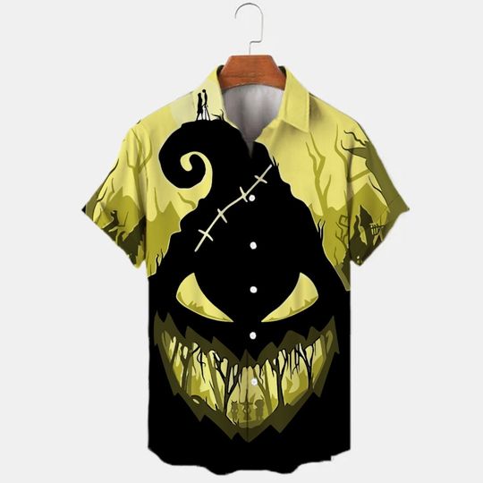Nightmare Before Christmas Oogie Boogie Disney Halloween Hawaiian Shirt, Summer Vacation Gifts