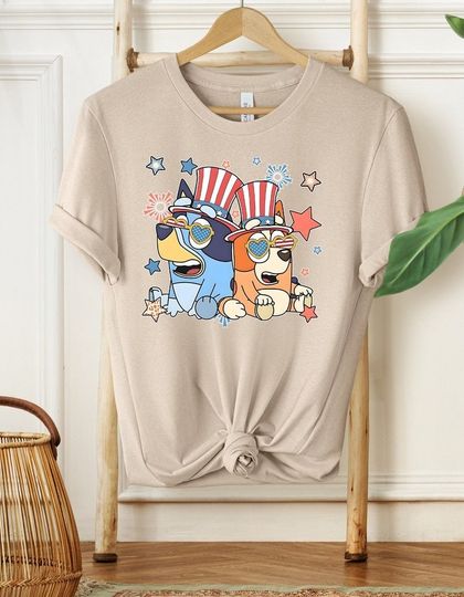 Red White BlueyDad Shirt, 4th of July Shirt, Independence Day Shirt, Fourth of July Shirt, The USA Shirt, Freedom Shirt, BlueyDad Cartoon Shirt