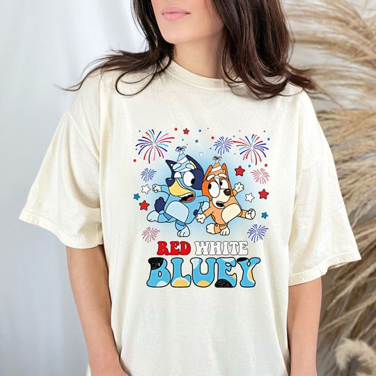 BlueyDad Red White and Blue July 4th Shirt, Independence Day Freedom Tee, Stars and Striped Shirt, Fouth of July shirt