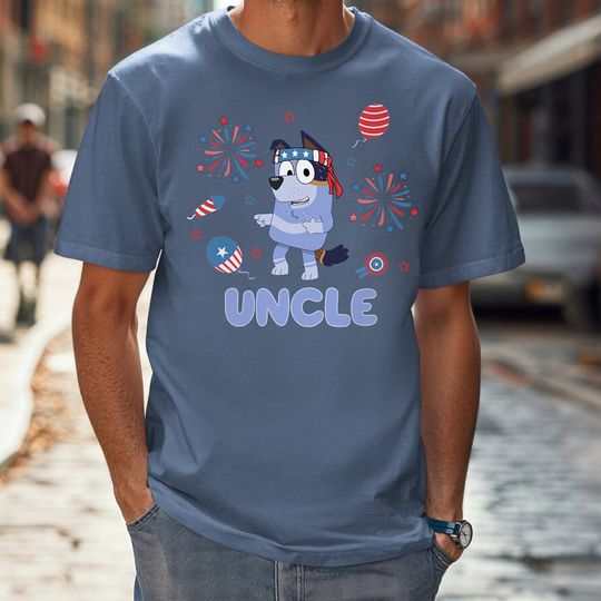 Uncle 4th of July Comfort Colors BlueyDad Shirt,  BlueyDad T-shirt, BlueyDad Independence Day Shirt, Fun Family BlueyDad Gift