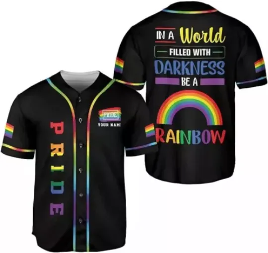 LGBT Pride 3D Baseball Jersey Shirt, Custom Kids, Youth, Adult Disney Baseball Jersey, Gifts For Him or Her