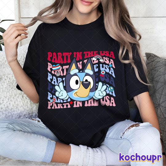 BlueyDad 4th of july Family Shirt, Red White BlueyDad Fourth of July Shirt, Independence Day, USA 4th of July Shirt, BlueyDad Party In The USA