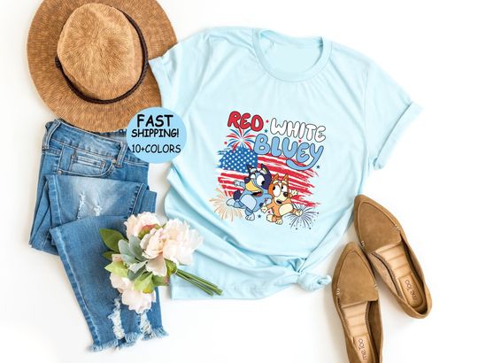 Red White BlueyDad Family Shirt, BlueyDad 4th of July, BlueyDad Patriotic shirt, BlueyDad Independence Day Tee, BlueyDad Party In The USA