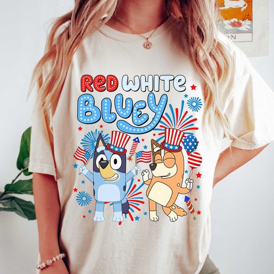 Comfort Colors Red White BlueyDad 4th Of July T Shirt Independence Day Shirt American Tee Shirt BlueyDad Shirt