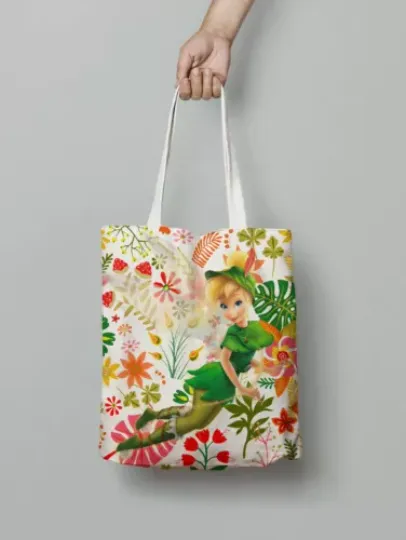 Tinker Bell Tote Bag, Lovely Tinker Bell Hand Bag, Tinker Bell Lovers Gift Bag