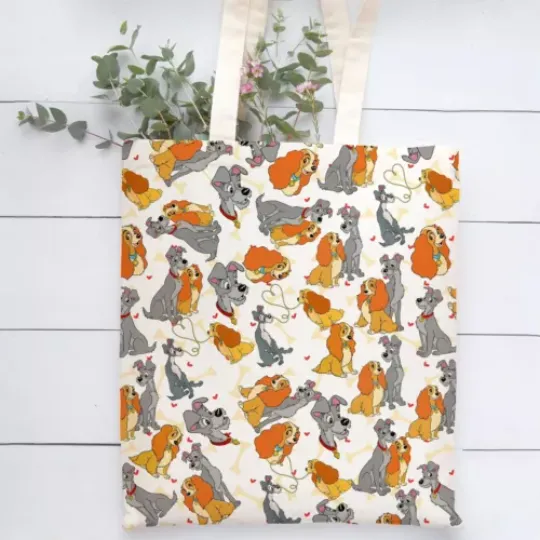 Lady And The Tramp Tote Bag, Lady And The Tramp Hand Bag, Dog Lovers Gift Bag