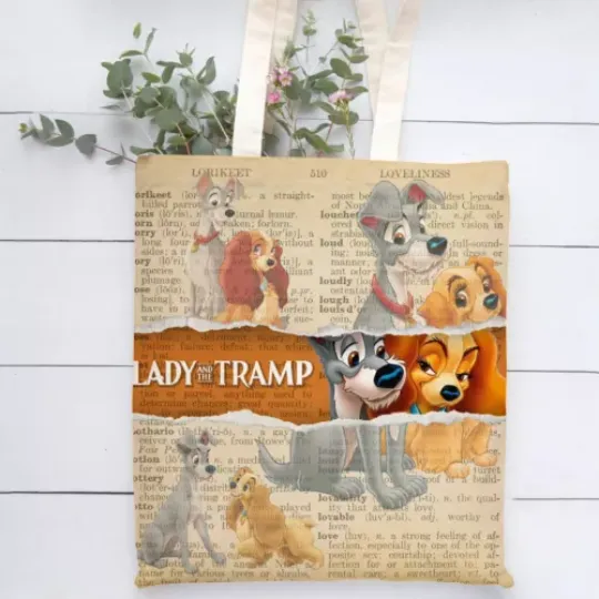 Lady And The Tramp Tote Bag, Lady And The Tramp Hand Bag, Dog Lovers Gift Bag
