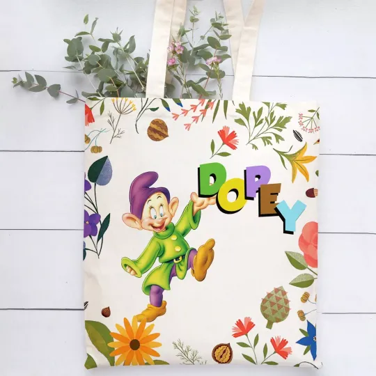 Dopey Dwarfs Tote Bag, Dopey Dwarfs Hand Bag, Dopey Dwarfs Lovers Gift Bag