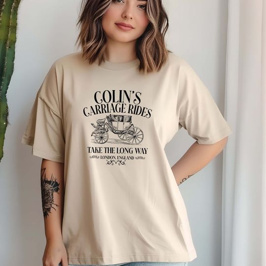 Colins Carriage Rides , Bridgerton Polin Season Shirt , Take The Long Way Unisex graphic short sleeves T-shirt, trending Bridgerton shirt