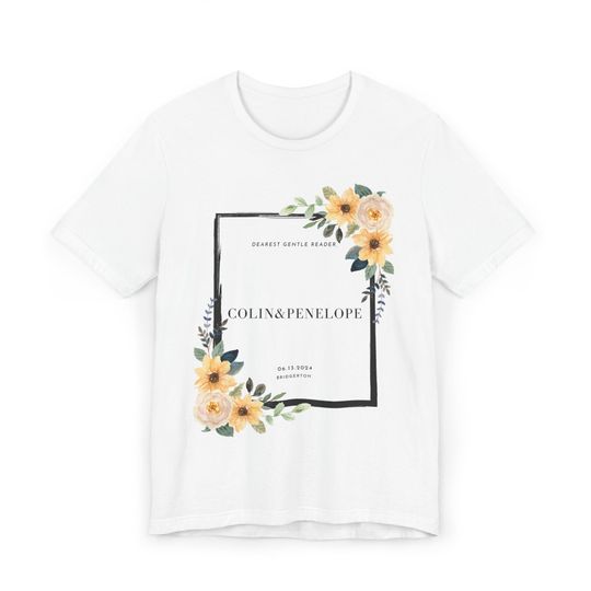 Colin and Penelope Unisex Jersey T-Shirt - Bridgerton Inspired Novelty Unisex graphic short sleeves T-shirt, trending Bridgerton shirt