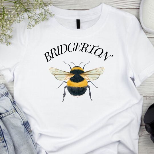 Bridgerton bee Cotton Shirt, Comfortable Short Sleeve Sports Tee for Men, Women, Kids - Trending Street Fashion