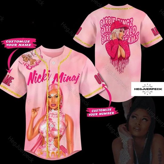 Nicki Minaj Baseball Jersey, Nicki Custom Name Comfortable Short Sleeve Sports Baseball Jersey for Men, Women, Kids - Trending Street Fashion