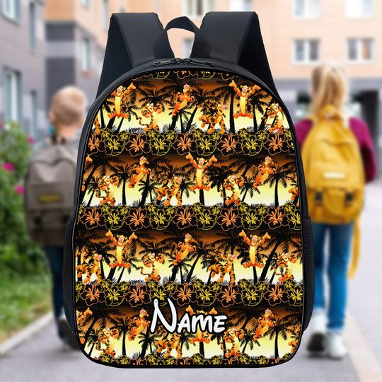 Backpack Tiger Tropical Bag, Tiger Bottle, Bear Movie Lunch Bag, Magic World 3D All Over Print Bag, Back To School Gift