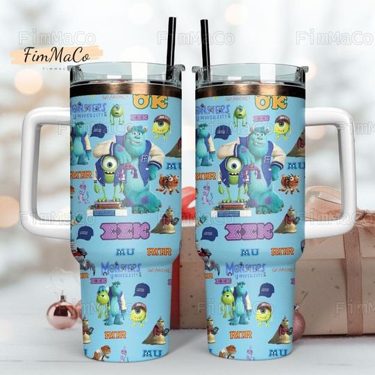 Monsters University Tumbler 40Oz, Monsters University Stainless Tumbler, Monsters Insulated Tumbler, Monsters University Tumbler